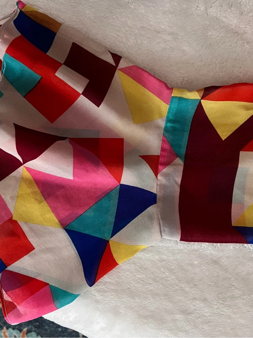 Cristina Multicolor Geometric Ruffle Top - Picture 5 of 5